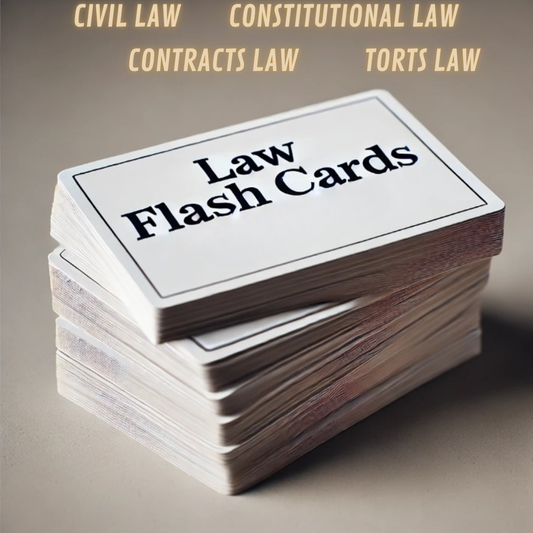 Free law school flashcards featuring key topics like Contracts, Torts, and Civil Procedure. Perfect for enhancing legal exam preparation."